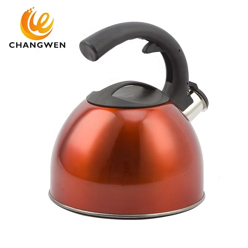 3 litre colorful commercial non-electric tea kettle teapot zinc alloy whistling kettle with silicone handle for stovetop