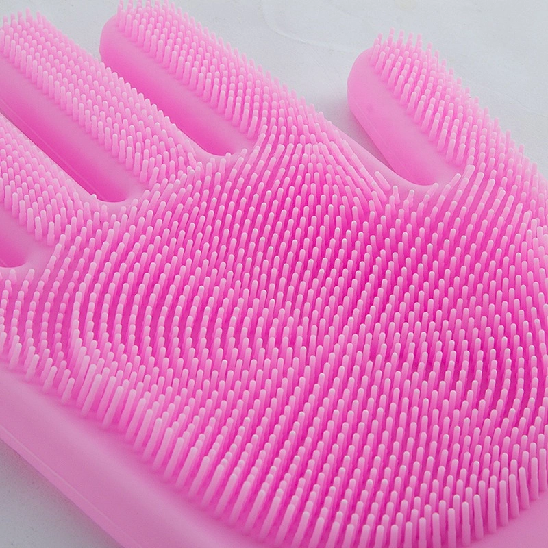 2020 Hot Selling Multifunctional Heat and Slip Resistant kitchen cleaning tools silicone dishwashing brush with Wash Scrubber