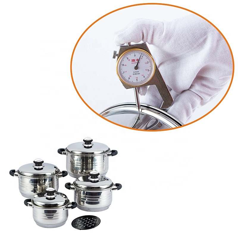 Hot Pot 9pcs stainless steel casserole set stock pot and pan cookware set with kitchen tool