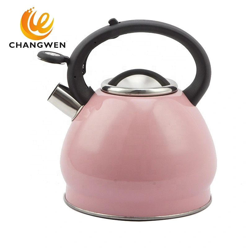 Free kitchen Appliances colorful capsule bottom Water Kettle Stainless Steel Whistling Kettle Tea Kettle  with handle
