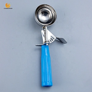 Multi-function food grade Stainless Steel ice cream scoop cookie scoop with colorful handle