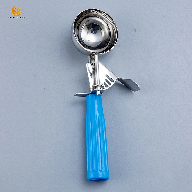 Multi-function food grade Stainless Steel ice cream scoop cookie scoop with colorful handle