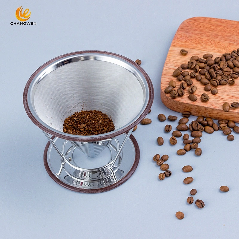 Hot Sale Reusable Cone Paperless Coffee Dripper Stainless Steel Portable Coffee Filter Maker