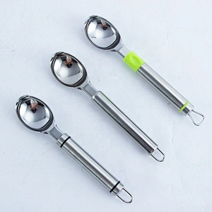 Stainless Steel Creative Kitchen tools Digging Ball Spoon Dessert Spoon Ice Cream Scoop for home