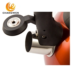 3 litre colorful commercial non-electric tea kettle teapot zinc alloy whistling kettle with silicone handle for stovetop