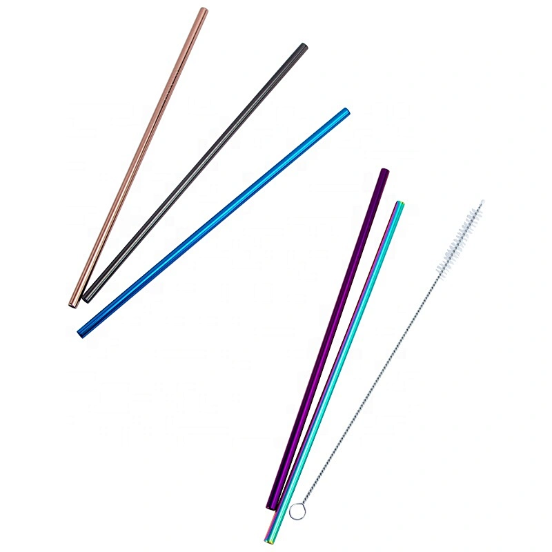 Eco Friendly straight reusable 18/8 stainless steel metal drinking straw with Customized Logo