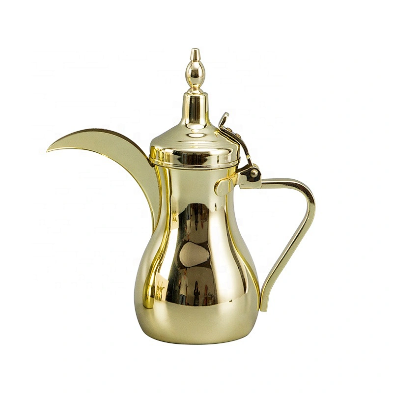 2pcs Stainless Steel Coffee Pot Dallah Gold Coffee Pot Set with golden/chrom electroplating