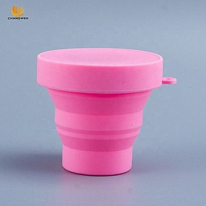 Portable OEM Eco Friendly Collapsible Travel Coffee Mug Silicone Foldable Coffee Mug Cup With Lid