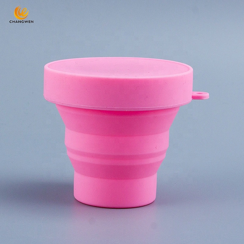 Portable OEM Eco Friendly Collapsible Travel Coffee Mug Silicone Foldable Coffee Mug Cup With Lid
