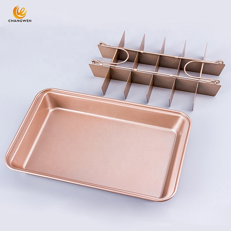 Professional Non stick carbon steel Bakeware 18 Cavity Easy Cleaning Square Lattice Cake Mold Brownie Baking Pan