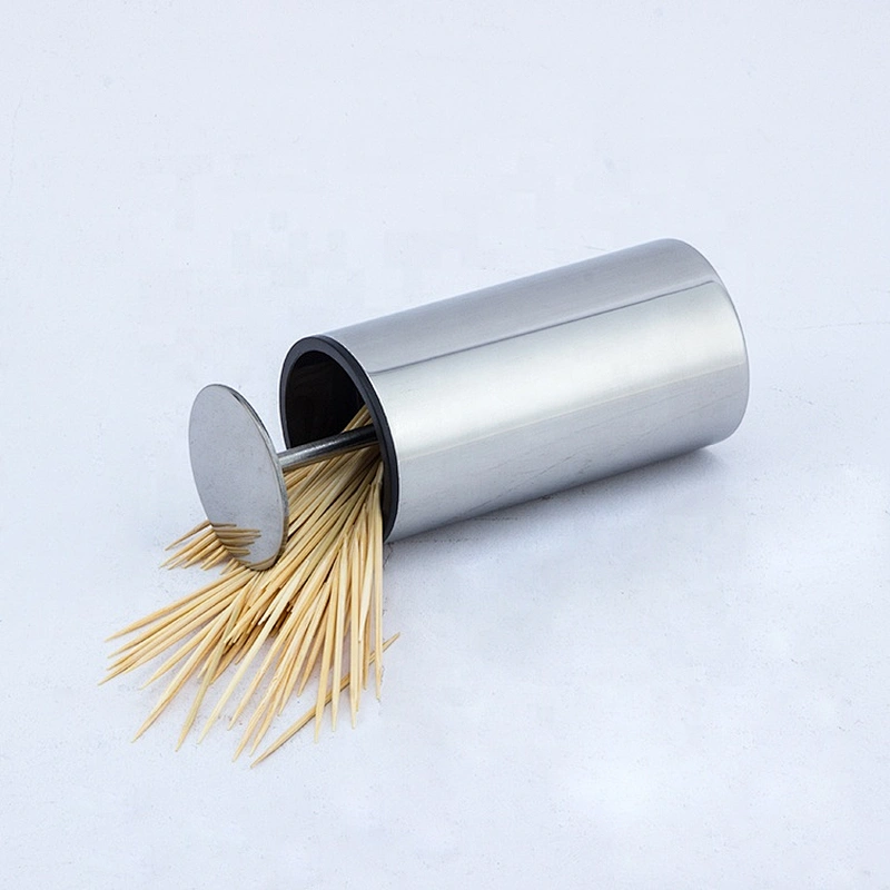 kitchen gadget toothpick tube creative fashion stainless steel toothpick tube wooden toothpicks