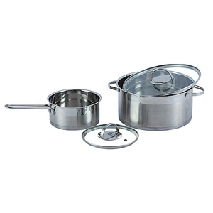 European style soup pot stainless steel saucepan with glass lid