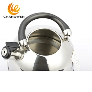 South America Fashion Type single bottom SS Whistling Kettle with black bakelite handle and knob