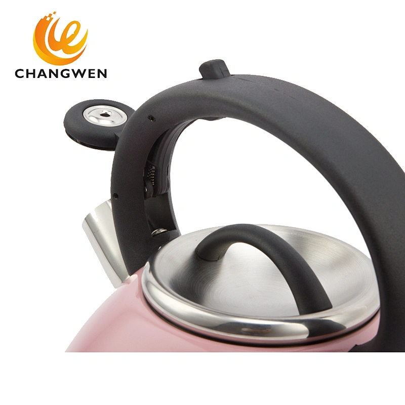 Free kitchen Appliances colorful capsule bottom Water Kettle Stainless Steel Whistling Kettle Tea Kettle  with handle