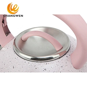 Pink teakettle stainless steel whistling tea kettle