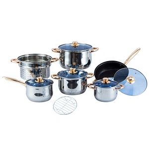 12 pcs Cooking pot kitchenware cookware sets stainless steel cookware