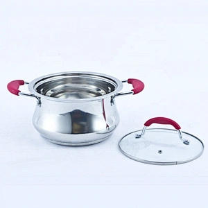 belly shape stainless steel induction casserole pot with induction base