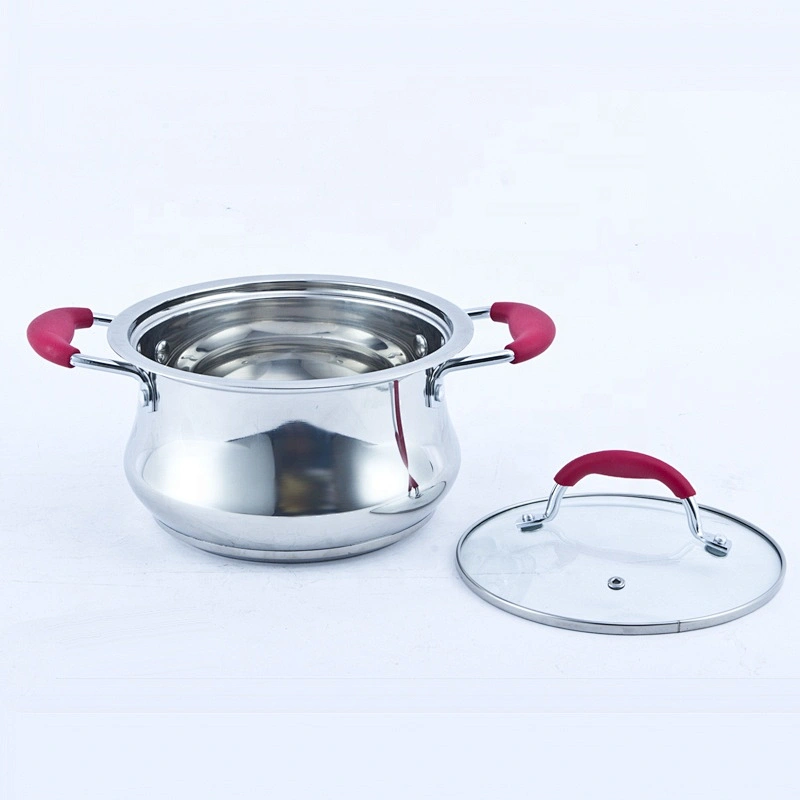 belly shape stainless steel induction casserole pot with induction base