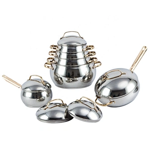 12pcs apple shape casserole cookware stainless steel cookware set