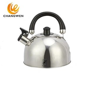 South America Fashion Type single bottom SS Whistling Kettle with black bakelite handle and knob