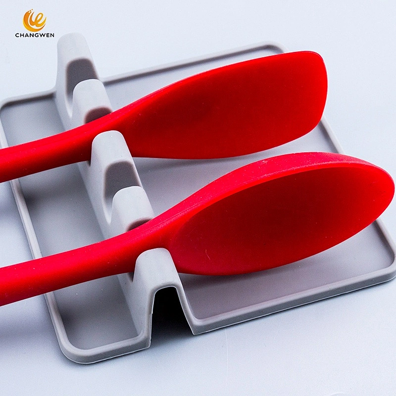 Wholesale Non-Stick Food Grade Silicone Soup Spoon Stand Kitchen Utensil Holder
