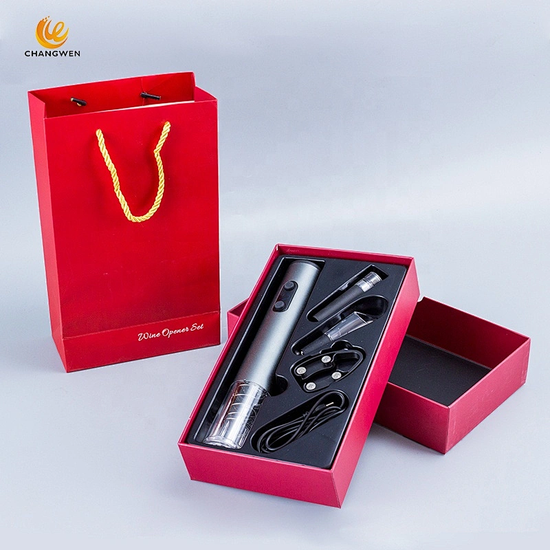 Top Seller Custom Electric Wine Corkscrew Rechargeable Automatic Aluminum Alloy Wine Opener Set
