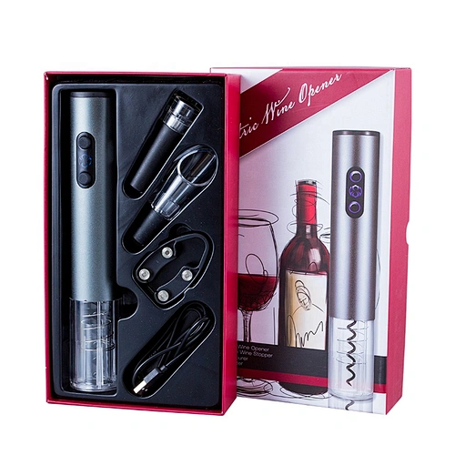 Top Seller Custom Electric Wine Corkscrew Rechargeable Automatic Aluminum Alloy Wine Opener Set