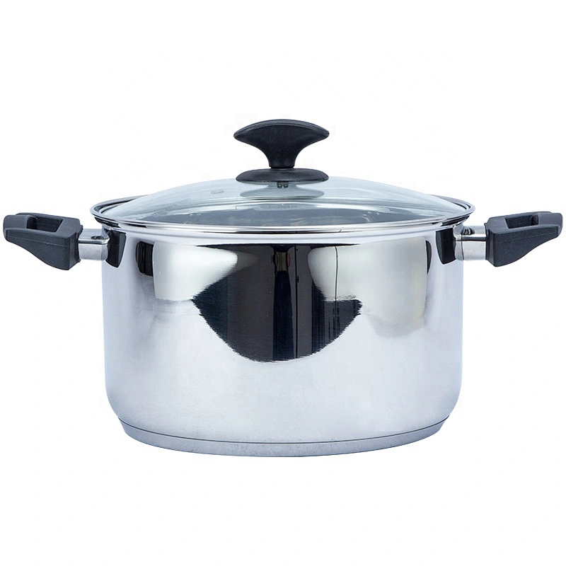 6pcs/8pcs/10pcs stainless steel cookware set cooking pot with glass lid