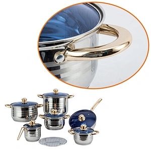 Hot sale 13pcs surgical stainless steel induction kitchen cookware set cooking pot