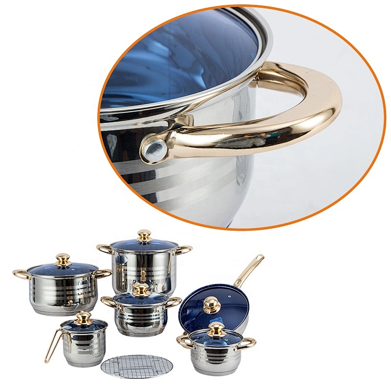 Hot sale 13pcs surgical stainless steel induction kitchen cookware set cooking pot