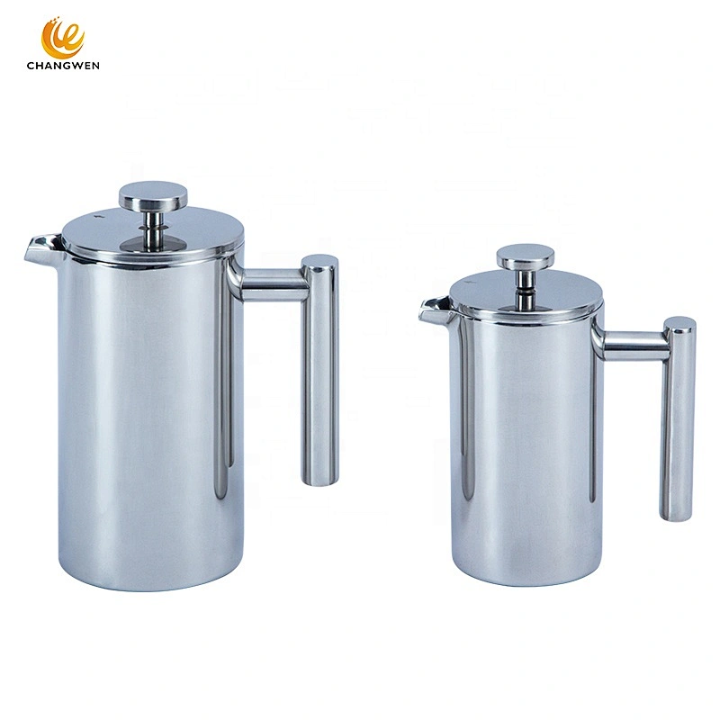 350ml/800ml/1000ml Double-Wall Metal Insulated Stainless Steel French Press Coffee Maker