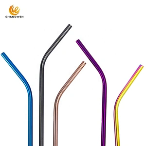 Eeo-friendly Reusable Metal Drinking 304 Straws Stainless Steel Straw with brush