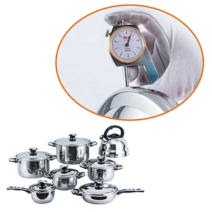 New style 14pcs double handle cookware set surgical stainless steel happy baron cookware set