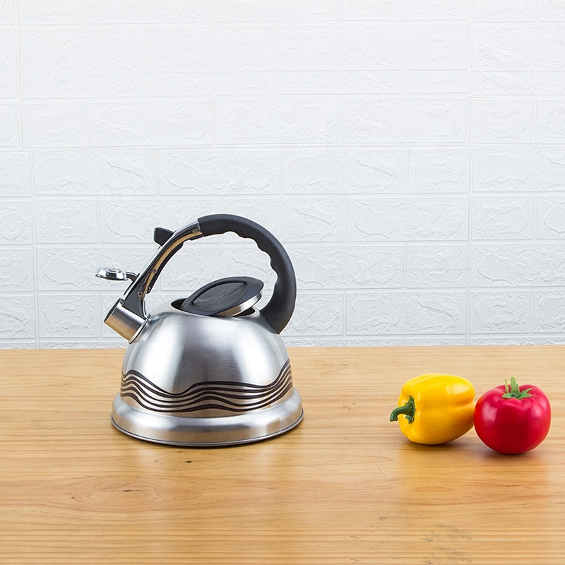 3L Stainless Steel Non Electric Teapot, Induction kettle with black bakelite handle
