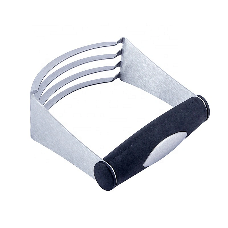 Hot selling baking tool Dough Pastry Blender Stainless Steel 4 Blades Dough Blender with rubber non-slip handle