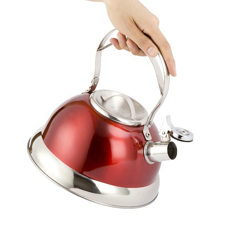 Utensilios de cocina pintura roja 3L Tetera de acero inoxidable
