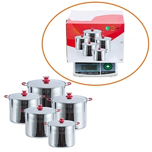 Kitchen appliances 10pcs stainless steel straight shape casserole set cookware & stock &cooking pot set