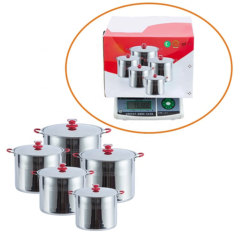 Kitchen appliances 10pcs stainless steel straight shape casserole set cookware & stock &cooking pot set