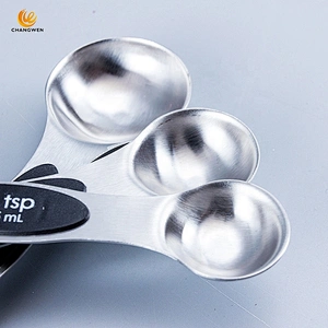 Kitchen Accessories 8pcs stainless steel double head measuring spoon set with magnets handle