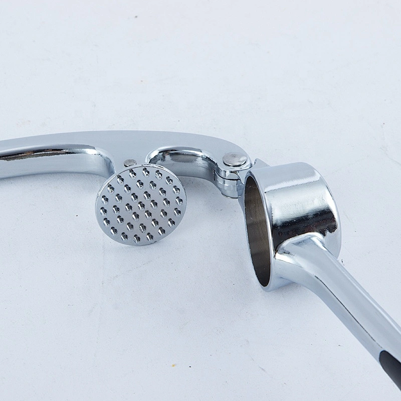 Hot sell Professional Kitchenware Stainless Steel Garlic Press Zinc Alloy Garlic Press with soft silicone handle