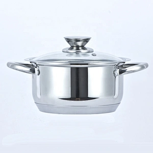 Stairght shape stainless steel casserole with lid mushroom knob