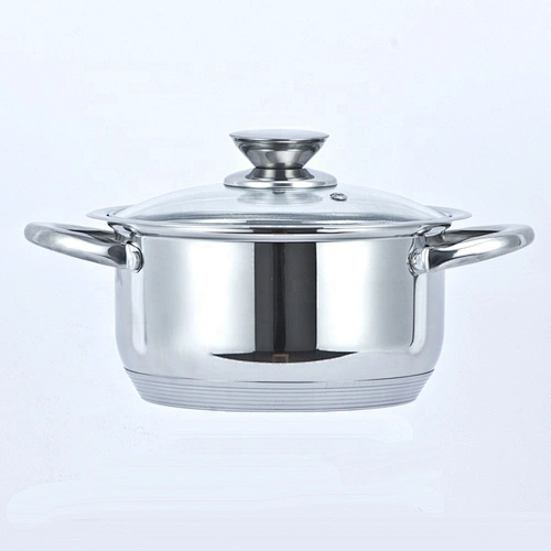 Stairght shape stainless steel casserole with lid mushroom knob