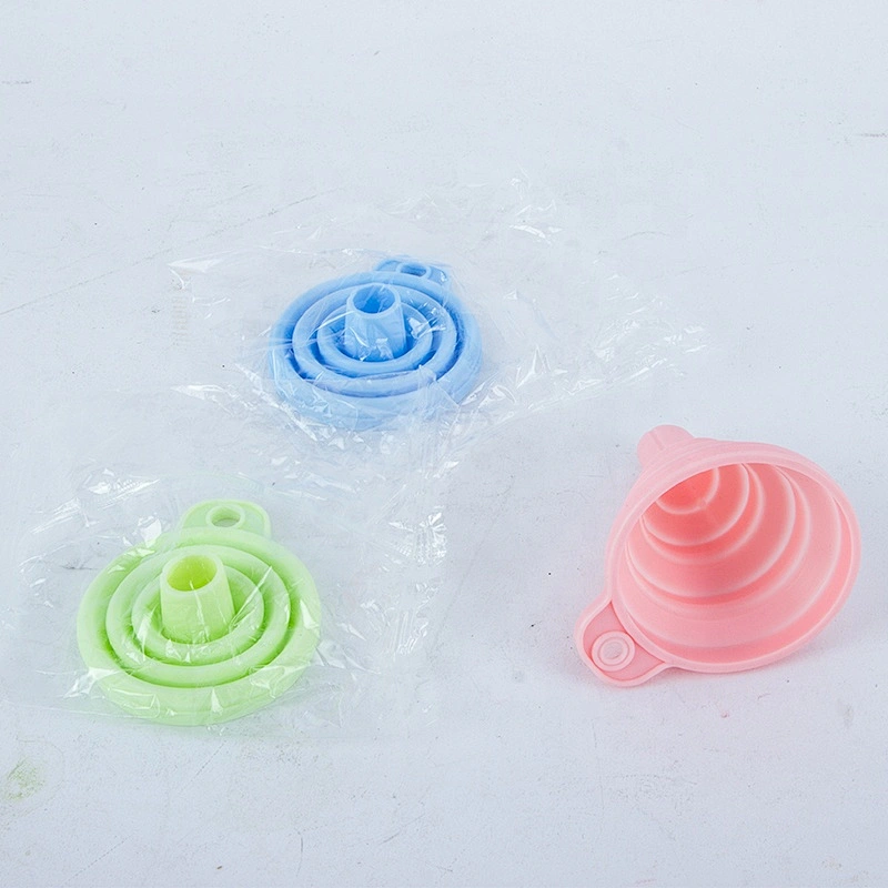 New Design Food Grade Folding Funnel Colorful Silicone Collapsible funnel Silicone Food Funnel for kitchen