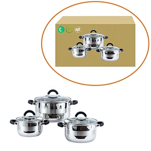 6PCS Kitchen cooking Stainless Steel Casserole Set with hollow handle covered silicone