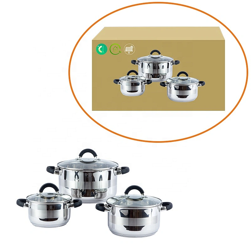 6PCS Kitchen cooking Stainless Steel Casserole Set with hollow handle covered silicone