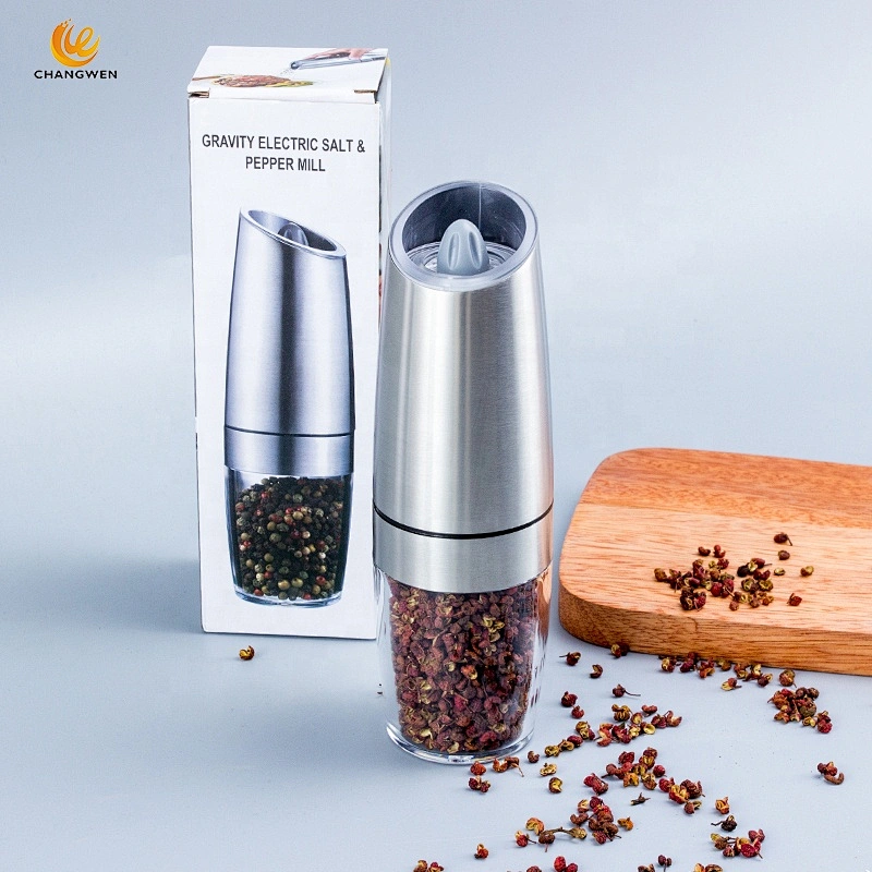 Amazon Hot sale Battery Operated Electric Salt and Pepper Grinder Pepper Mill with Blue LED Light
