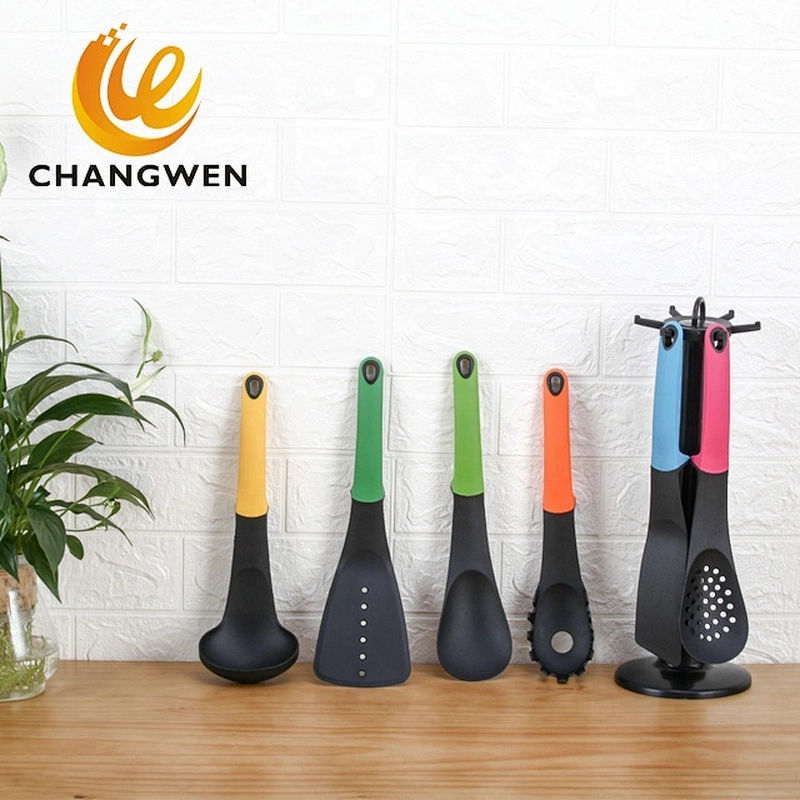 Camping cookware kitchen utensil 6pcs nylon kitchen tools with silicone handle