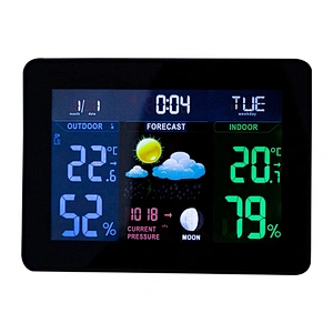 TS-71 Multi-functional LCD Digital Clock Indoor Outdoor Desktop Thermometer Hygrometer Color Weather Station