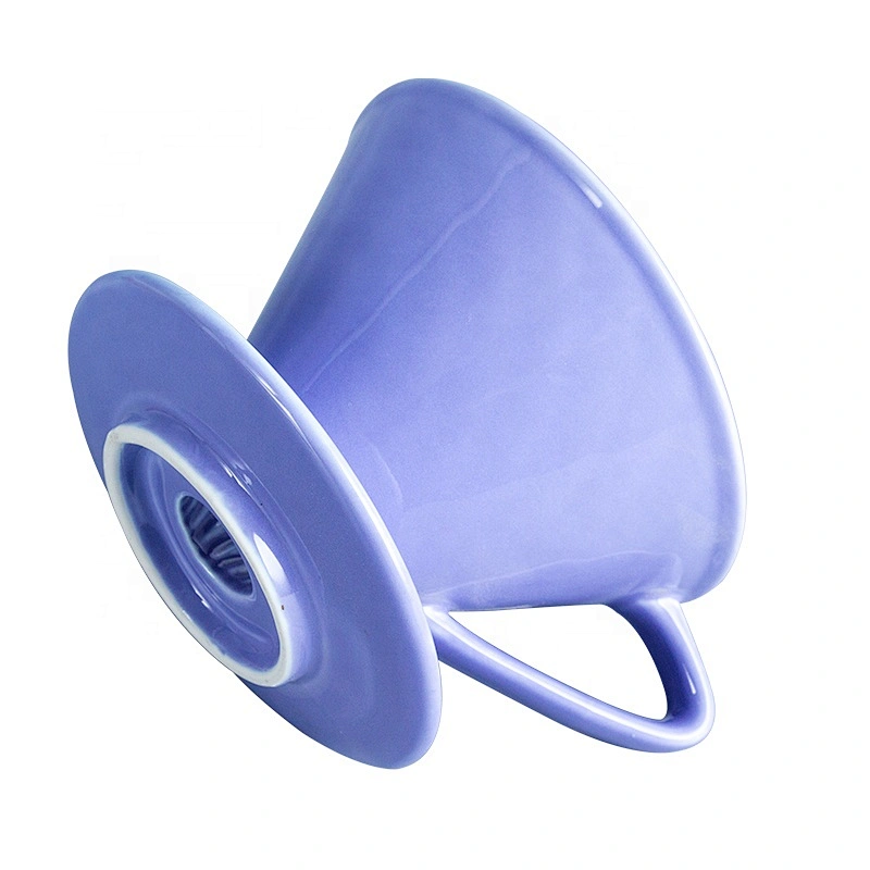 Wholesale color Ceramic  filter V shape pour over v60 coffee dripper with cup stand