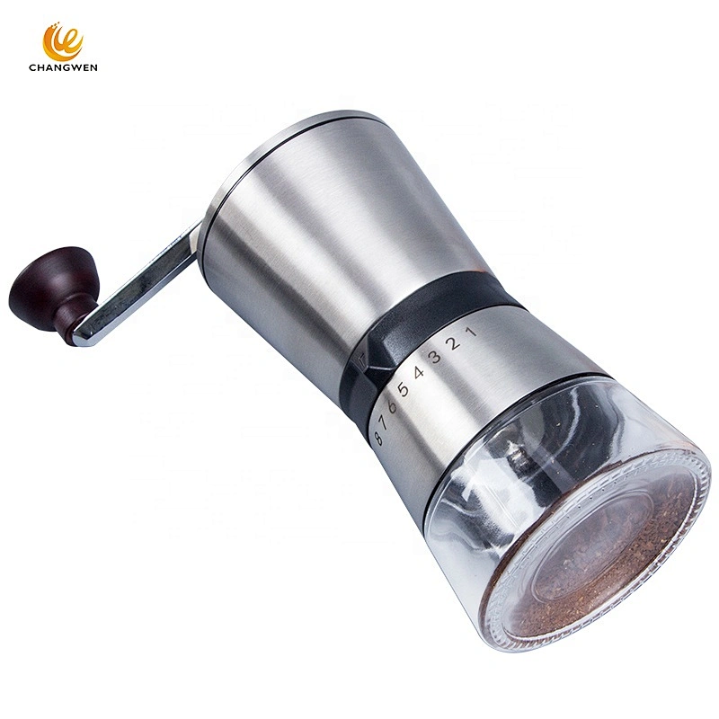 Portable conical burr hand bean manual grinder coffee, wholesale stainless steel manual mill coffee grinder